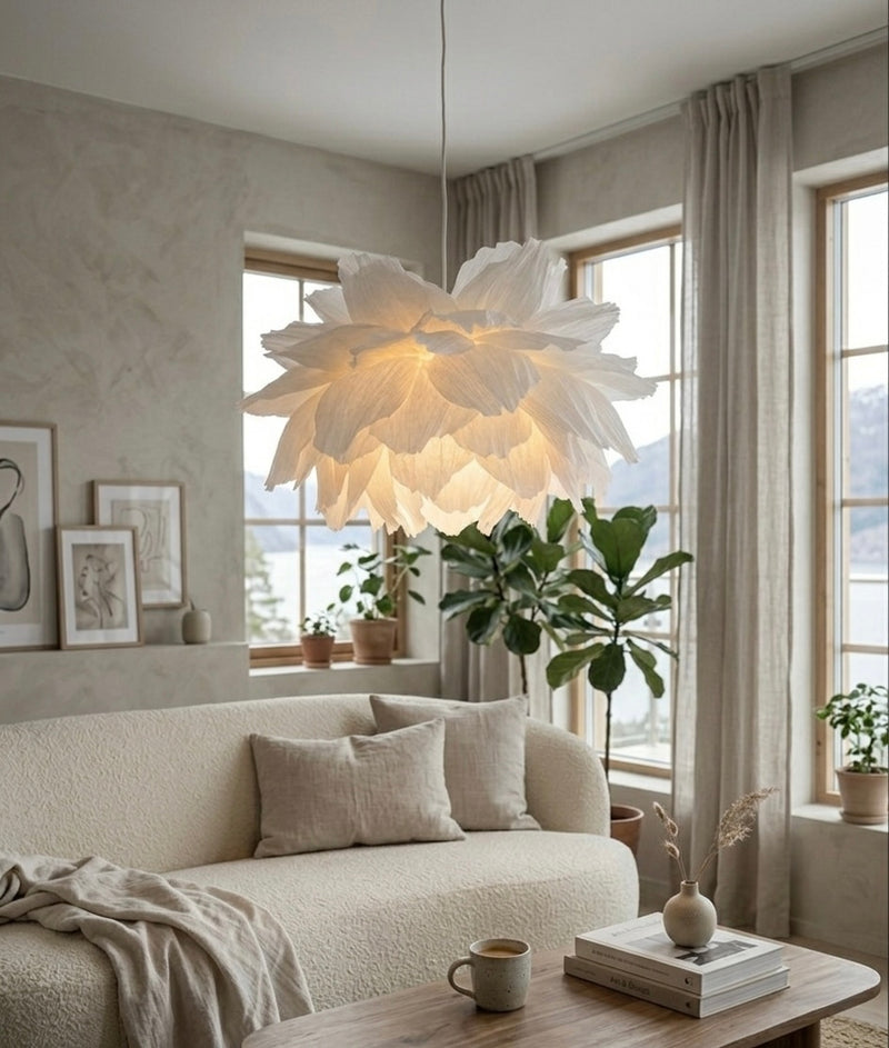 Håndverk — Luna – Håndlaget Papirlampe i Hvit | Japandi design