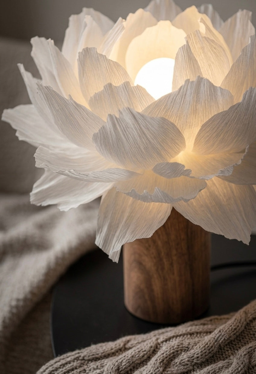 Lotus Hvit – Bordlampe – detaljbilde 4