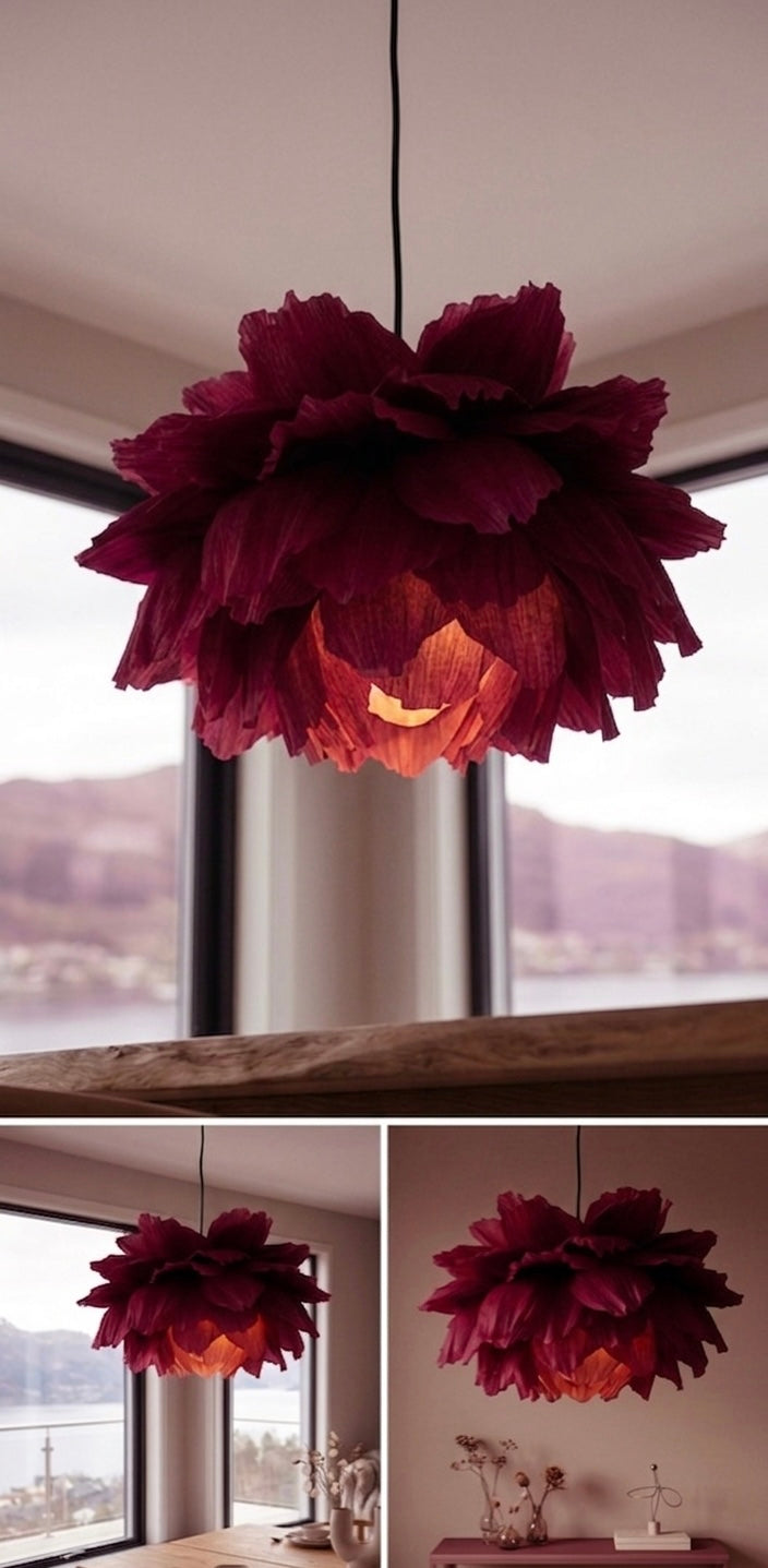 Lotus Burgundy – Taklampe
