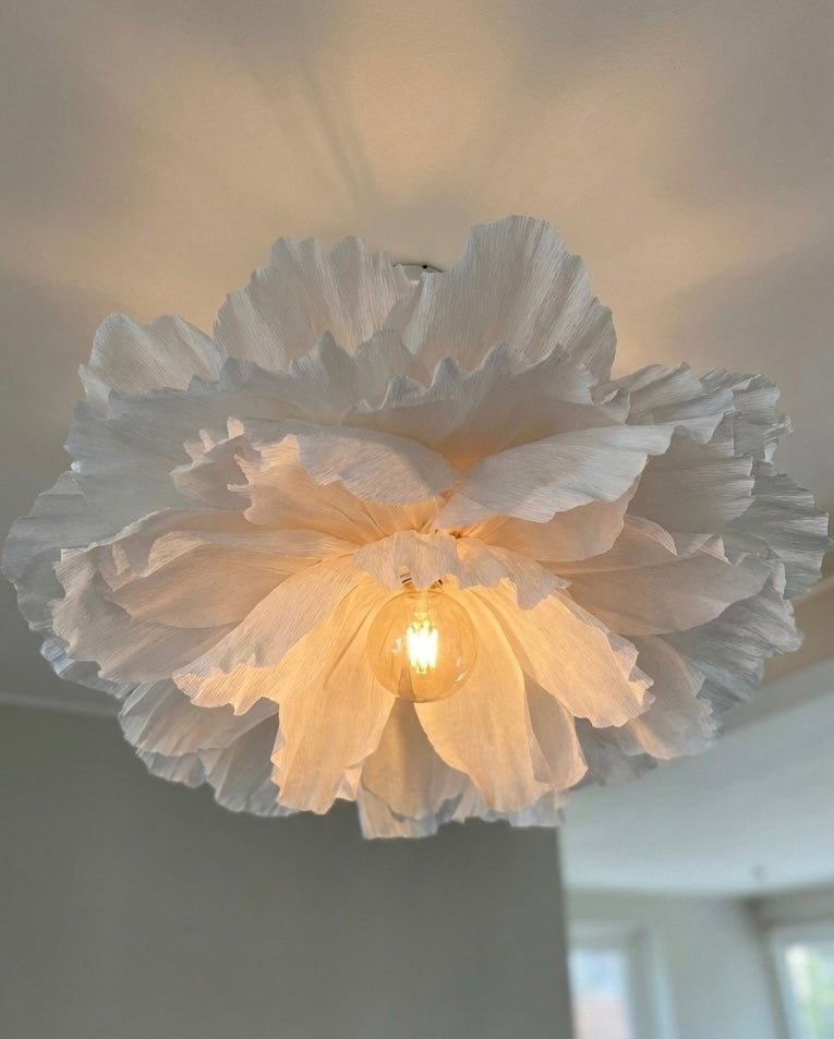 Luna – Håndlaget Papirlampe i Hvit | Japandi design