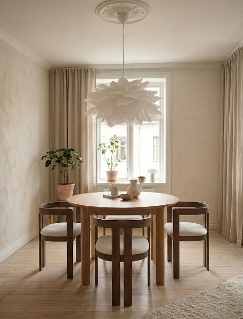 Luna – Håndlaget Papirlampe i Hvit | Japandi design