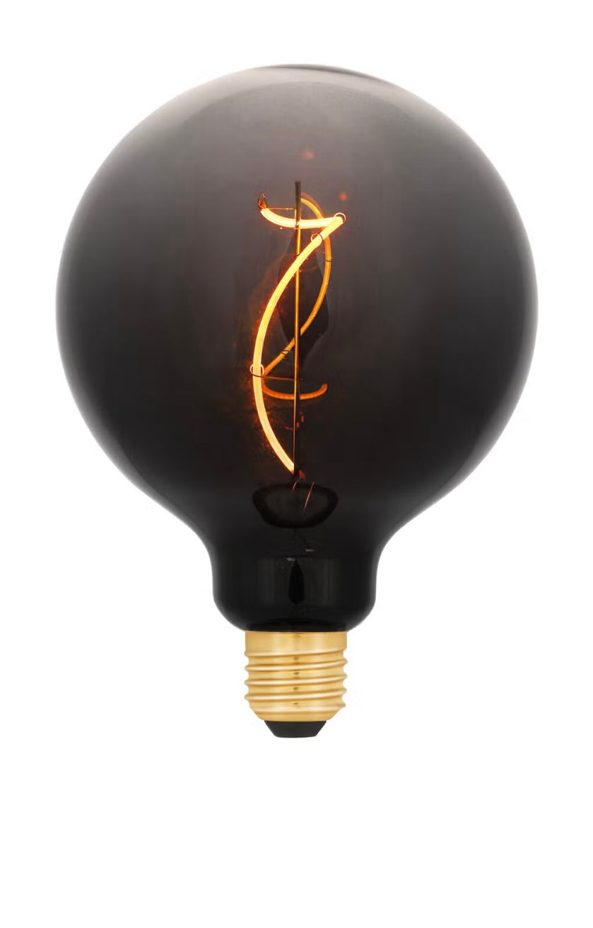 Røykfarget dekorpære: En dimbar LED G125 E27 (Smokey/svart)