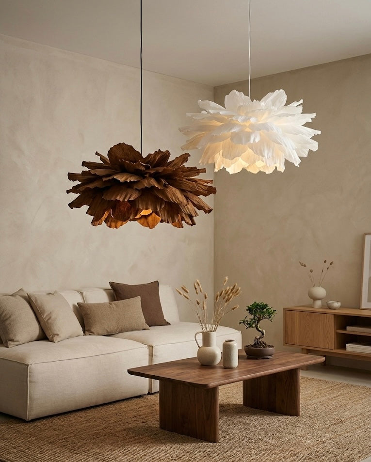 Luna – Håndlaget Papirlampe i Hvit | Japandi design