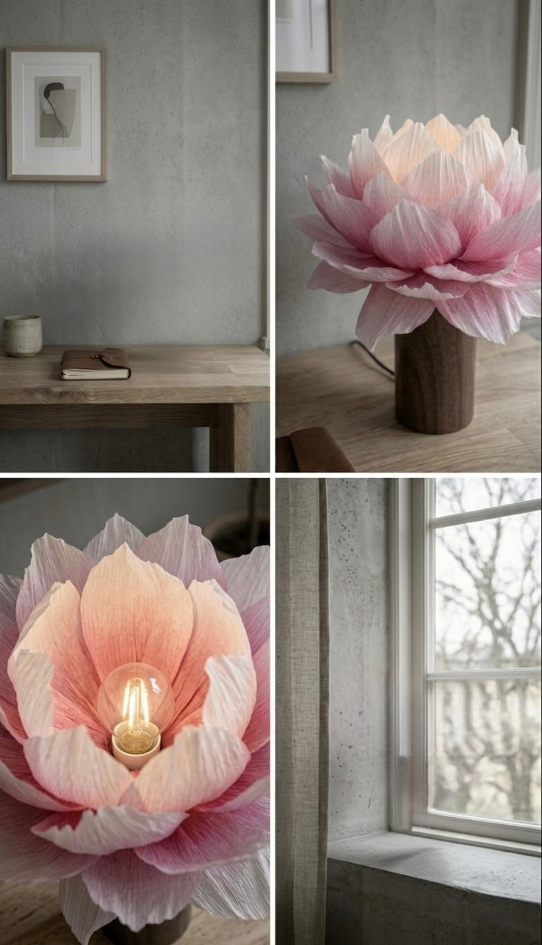 Lotus Rosa Hvit – Bordlampe – detaljbilde 4
