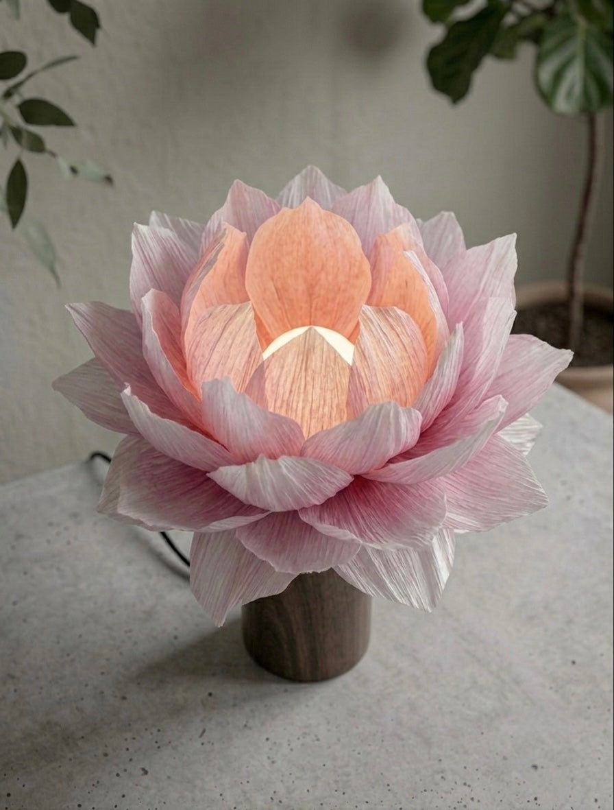 Lotus Rosa Hvit – Bordlampe – detaljbilde 2