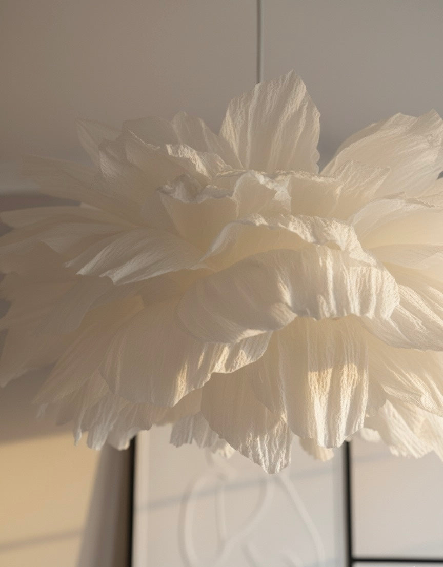 Luna – Håndlaget Papirlampe i Hvit | Japandi design