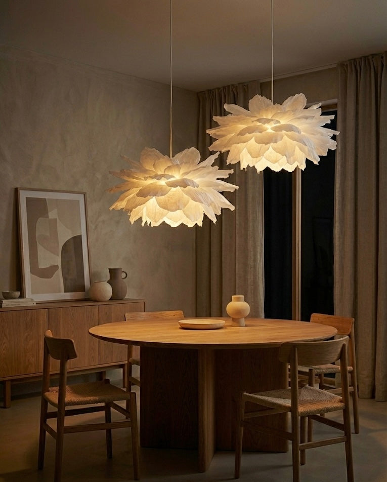 Luna – Håndlaget Papirlampe i Hvit | Japandi design