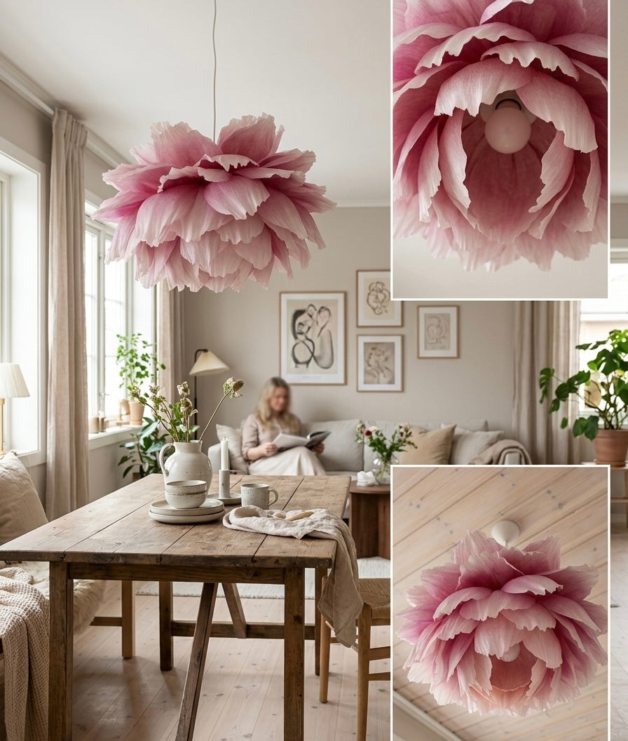 Lotus · Håndlaget papirlampe