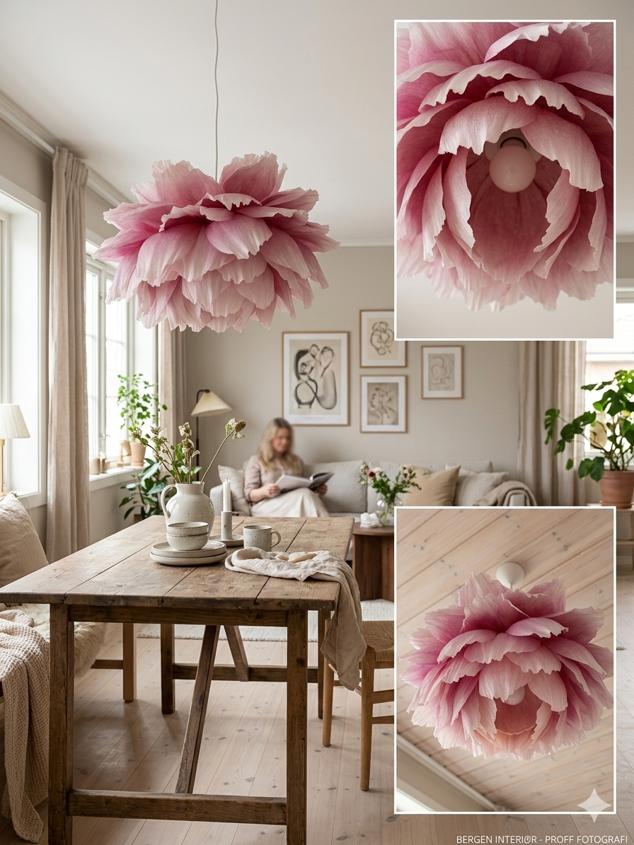 Lotus Rosa Hvit – Taklampe