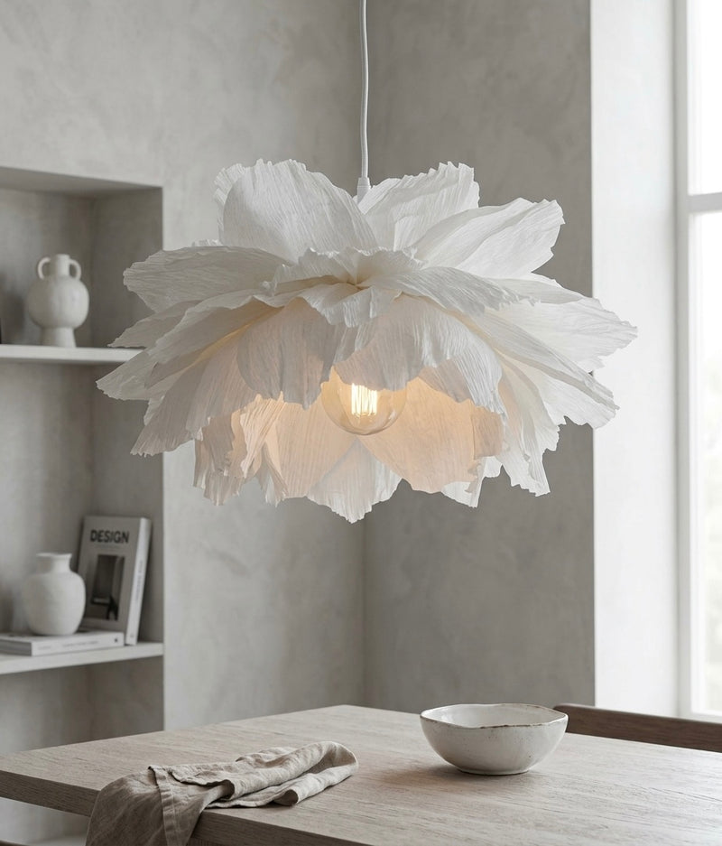 Håndverk — Lotus Hvit – Taklampe